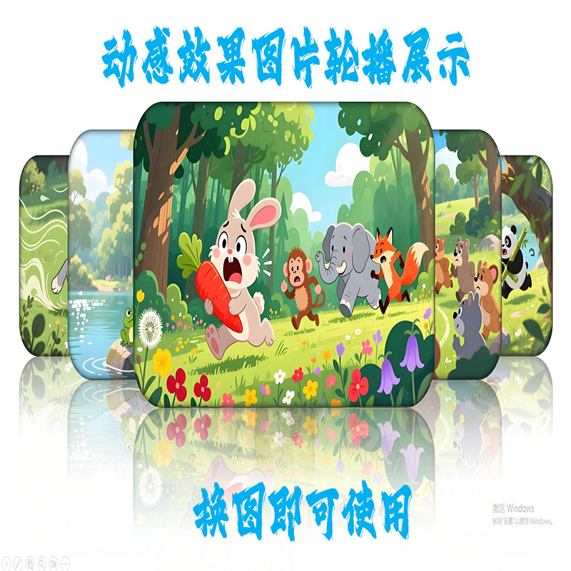 PPT2024及以上版本 动感效果图片轮播展示 换图即可使用