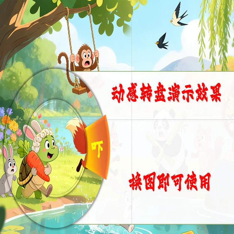 PPT2024及以上版本 动感转盘演示效果 自行换图即可使用